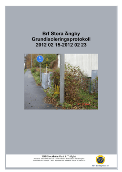 Brf Stora Ängby Grundisoleringsprotokoll 2012 02
