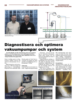 Diagnostisera och optimera vakuumpumpar och system