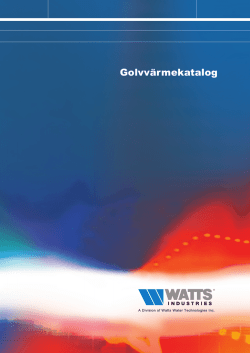 Golvvärmekatalog - WATTS industries