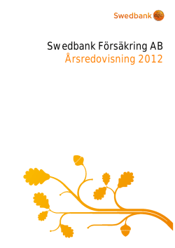 Swedbank Försäkring AB Årsredovisning 2012