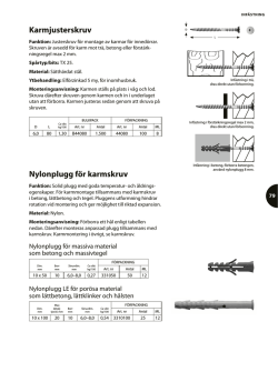 sida 79 (PDF) Karmjusterskruv Nylonplugg för karmskruv