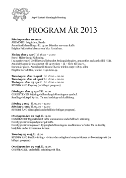 PROGRAM ÅR 2013 - Aspö Tosterö Hembygdsförening