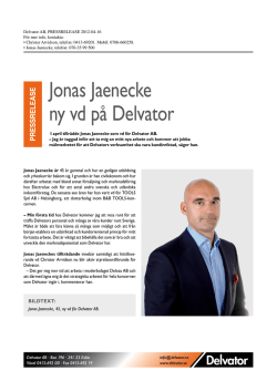 Jonas Jaenecke ny vd på Delvator