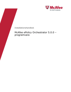 ePolicy Orchestrator 5.0.0 – Installationshandbok