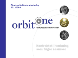 Your product is our mission www.orbitone.se
