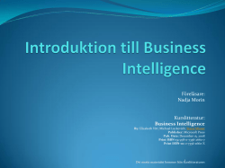 Introduktion till Business Intelligence