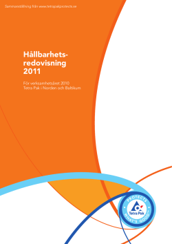Hållbarhetsredovisning 2011 (fullversion) (PDF, 3876KB)