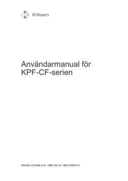 Användarmanual för KPF-CF-serien