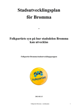 Förslag till stadsmiljöprogram Bromma