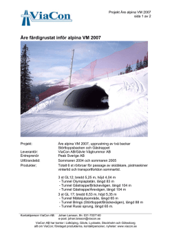Åre färdigrustat inför alpina VM 2007