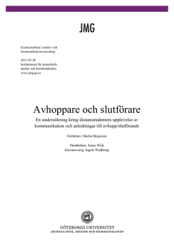 Avhoppare och slutförare