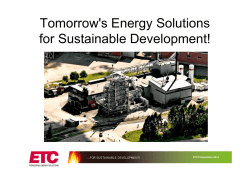 Tomorrow`s Energy Solutions gy for Sustainable Development!