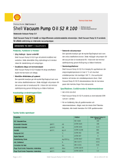 Shell Vacuum Pump Oil S2 R 100 Pålitligt skydd