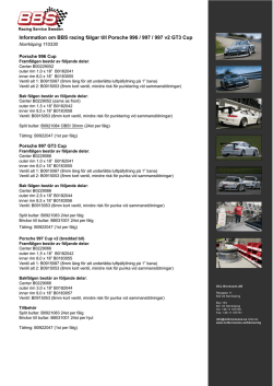Information om BBS racing fälgar till Porsche 996 / 997 / 997 v2 GT3
