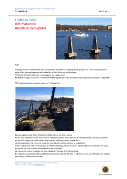 Finnboda Hamn Information till Boende
