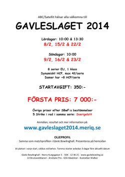 GAVLESLAGET 2014 - Gävle Bowlinghall