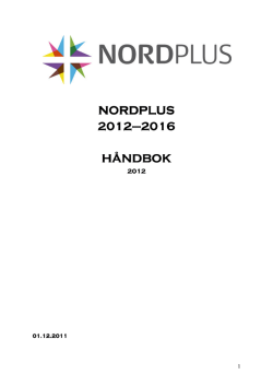 NORDPLUS NORDPLUS 2012–2016 HÅNDBOK