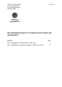 Det nationella kursprovet i Svenska B och Svenska som andraspråk B