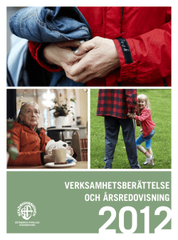 Årsredovisning 2012 - Göteborgs Stadsmission