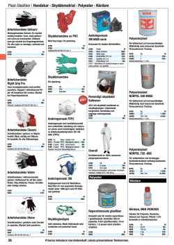 Plast-Glasfiber | Handskar &middot; Skyddsmatrial &middot; Polyester &middot; H&auml;rdare
