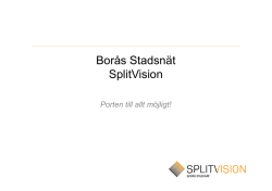 Borås stadsnät – Split vision