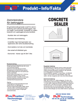 Concrete Sealer Dammbindare för betonggolv