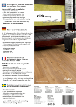 Click Underlay, specifically developed for all Forbo Click product