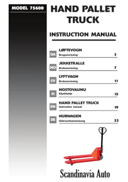 hand pallet truck instruction manual