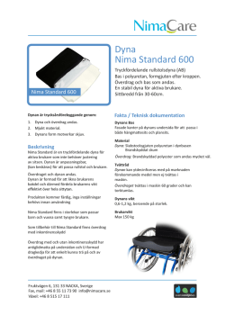 Nima Standard 600 produktblad