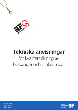 Tekniska Anvisningar Sverige januari 2015