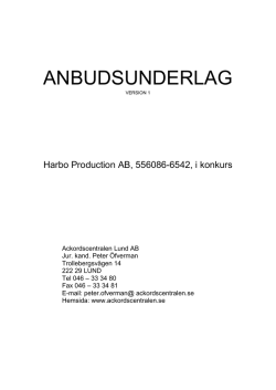 ANBUDSUNDERLAG - Ackordscentralen