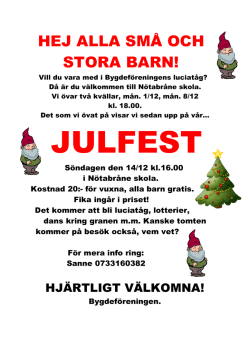 Julfest nötabråne - Bygdeföreningen Tararp Nötabrane