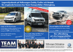 Lagererbjudande på Volkswagen Caddy, Crafter och Amarok för