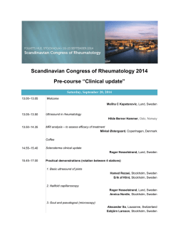 Conference agenda - Scandinavian Congress of Rheumatology