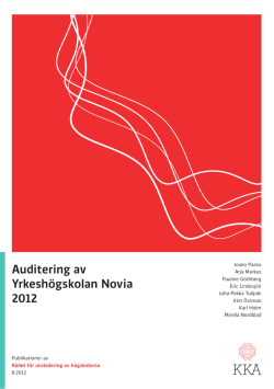 Auditering av Yrkeshögskolan Novia 2012
