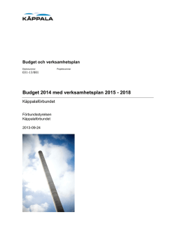 Budget 2014 med verksamhetsplan 2015 - 2018