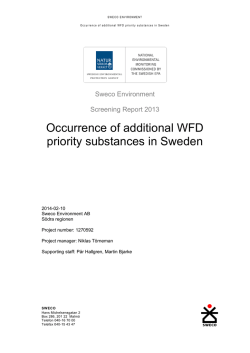 Occurrence of additional WFD priority substances in Sweden