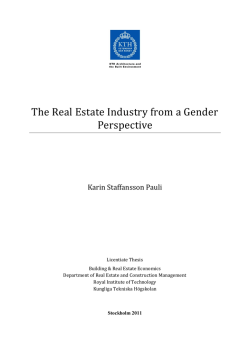 The Real Estate Industry from a Gender Perspective