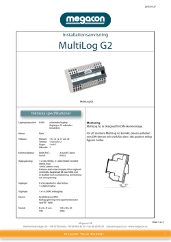 Installationsanvisning MultiLog G2