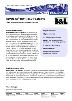 RIVOLTA® BWR 210 Fosfatfri