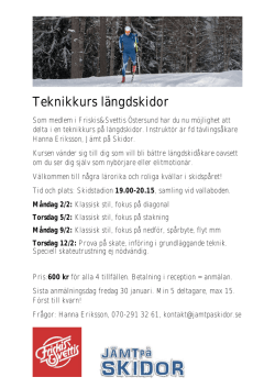Teknikkurs längdskidor - Friskis&Svettis Östersund