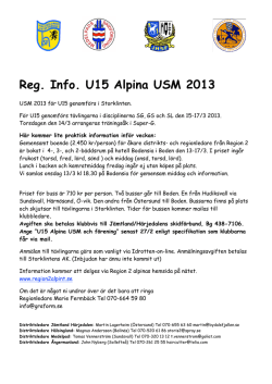 Reg. Info. U15 Alpina USM 2013