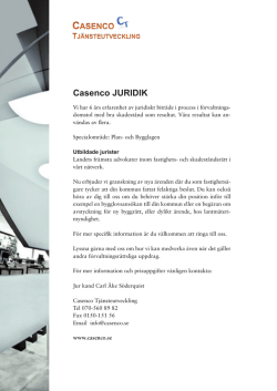 Casenco JURIDIK - Välkommen till Casenco Tjänsteutveckling