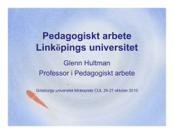 Glenn Hultman - CUL - Göteborgs universitet