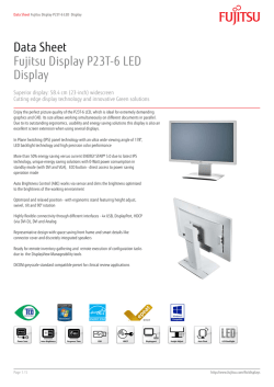 Data Sheet Fujitsu Display P23T-6 LED Display
