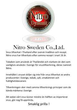 Nitro Sweden Co.,Ltd.