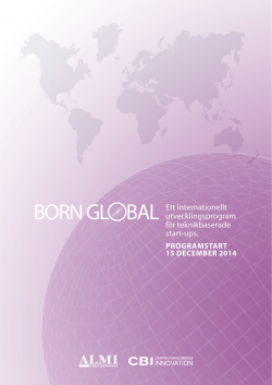 BORN GL BAL Ett internationellt utvecklingsprogram