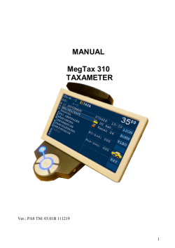MANUAL MegTax 310 TAXAMETER