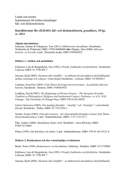 Litteraturlista ILHA01.vt2014doc - Institutionen för kulturvetenskaper