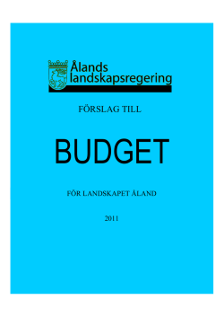 landskapsregeringens budgetförslag 2011